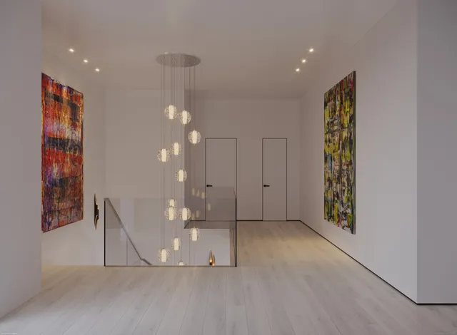 a view of a hallway with entryway