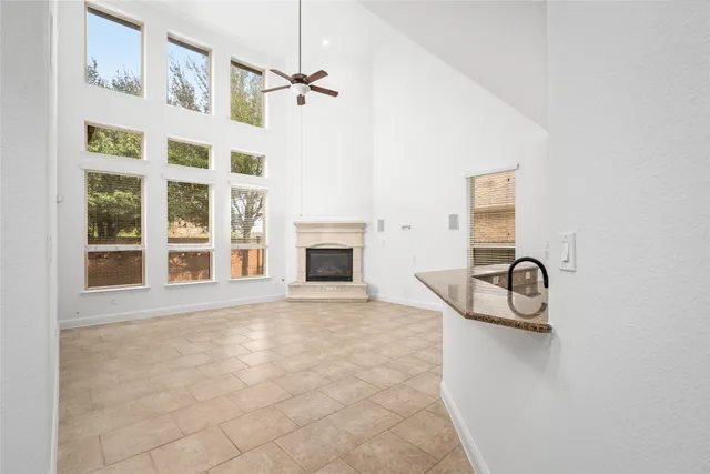 a view of a living room with furniture