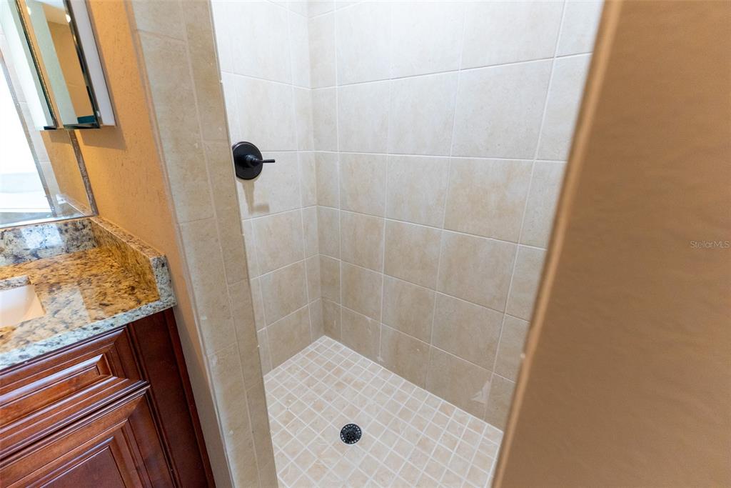 632 Southwest Fig Tree Lane Dunnellon, FL 34431 - Photo 45 of 58 a bathroom with a granite countertop sink a window and shower