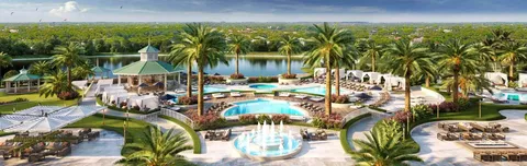 a view of swimming pool with outdoor seating