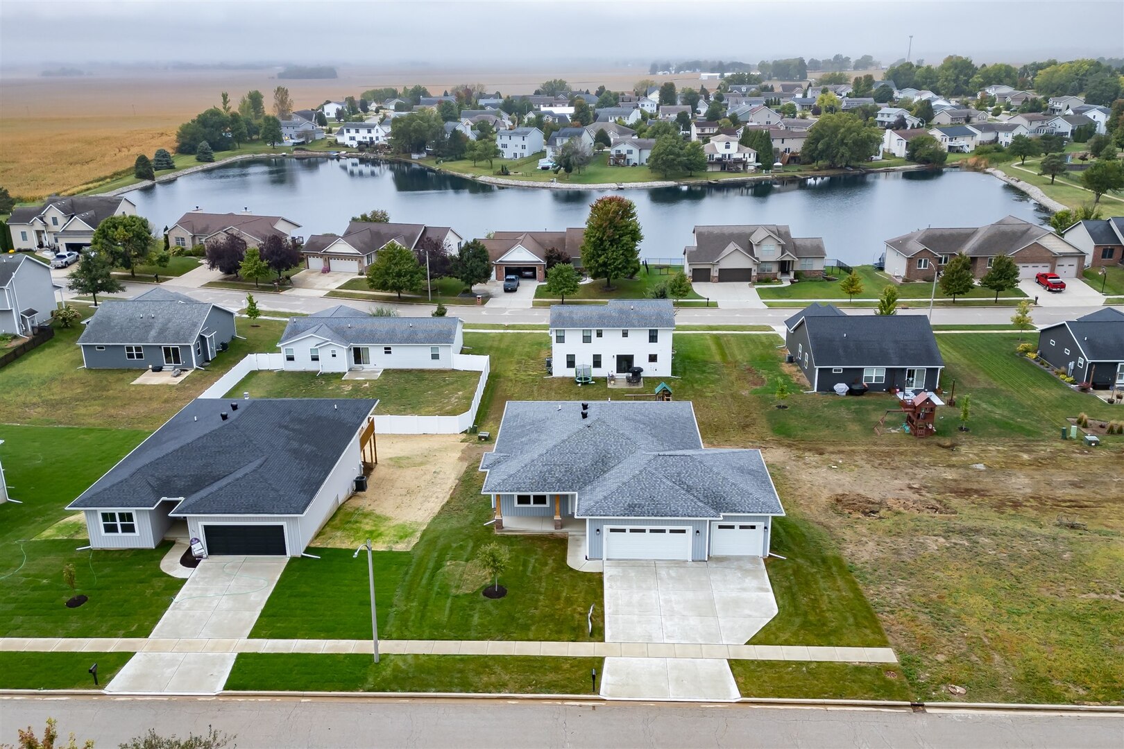 20 Fedor Circle Bloomington, IL 61705 - Photo 41 of 51 an aerial view of a house with outdoor space and lake view
