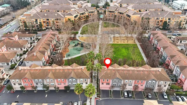a view of a street with a building in the background