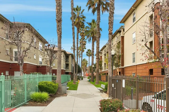a view of a golf course with a garden