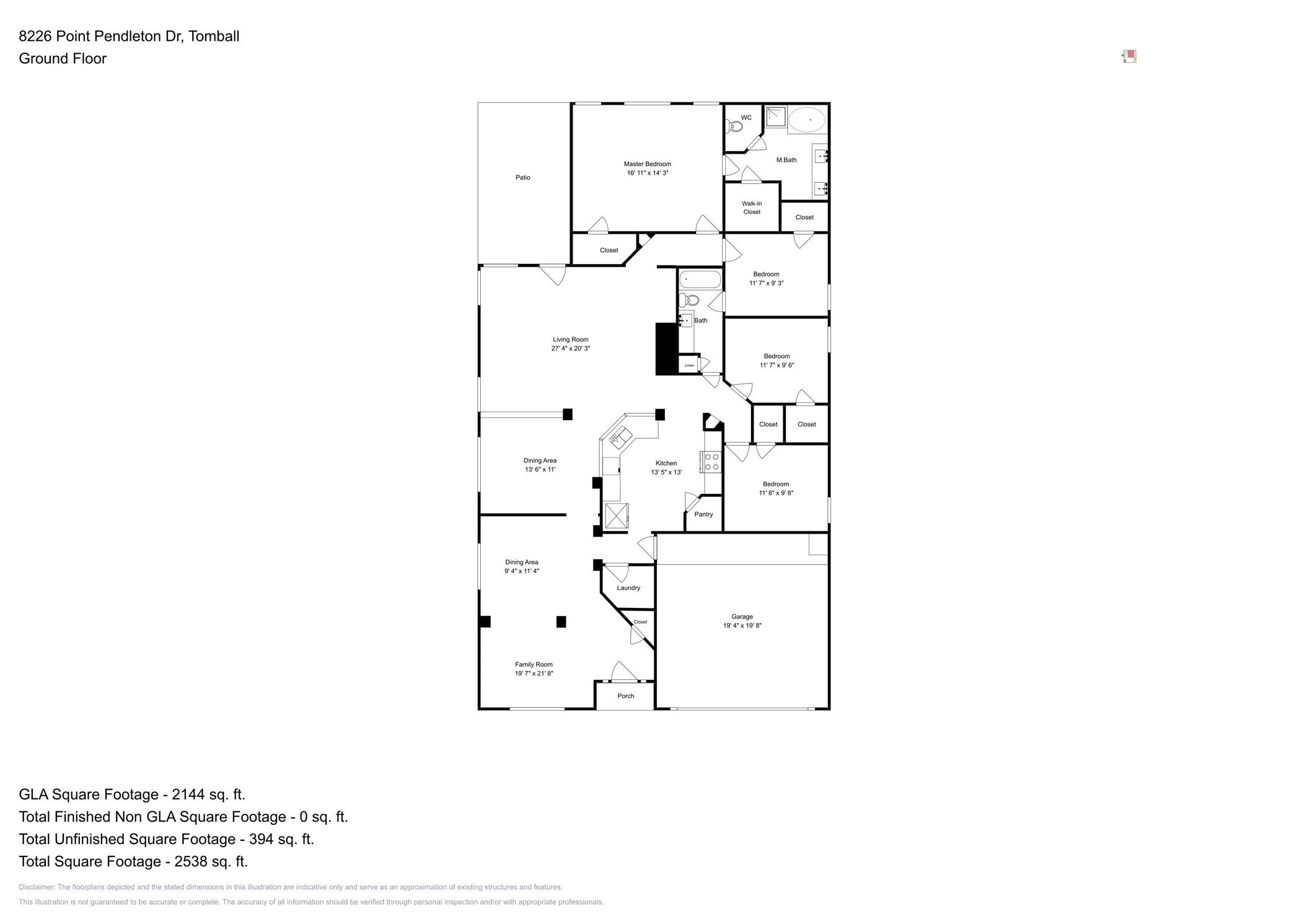 8226 Point Pendleton Drive Tomball, TX 77375 - Photo 19 of 19 a picture of floor plan