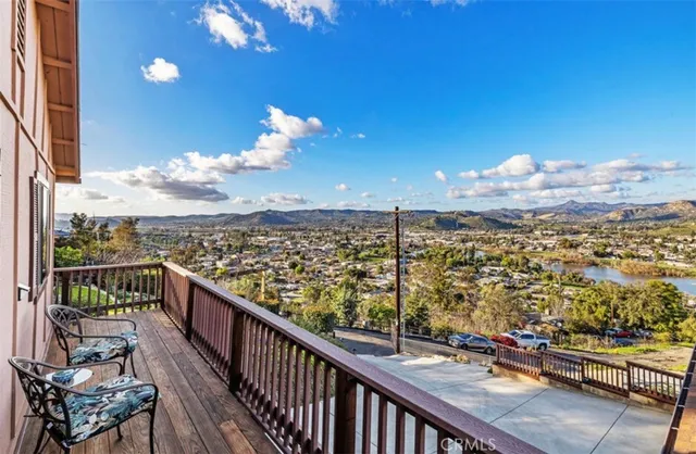 a view of a city from a balcony
