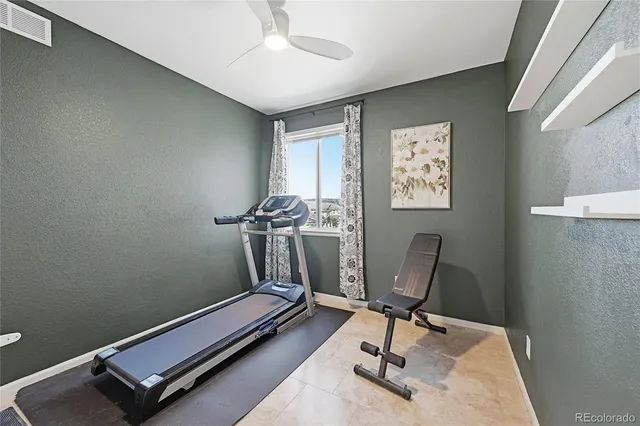 a room with gym equipment