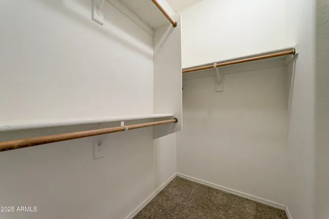 a view of small space with racks on the wall