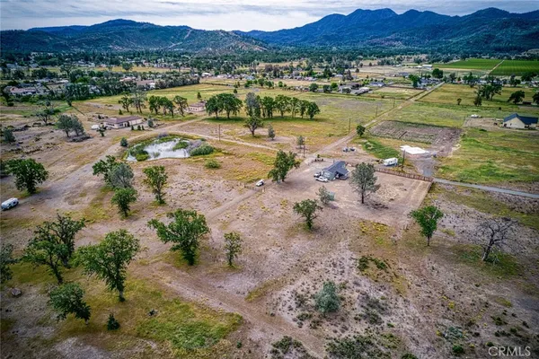 a view of a lake with mountains in the background
