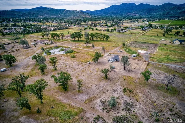 a view of a lake with mountains in the background
