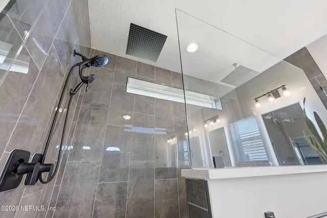 a view of a garage with storage