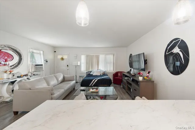 a living room with furniture