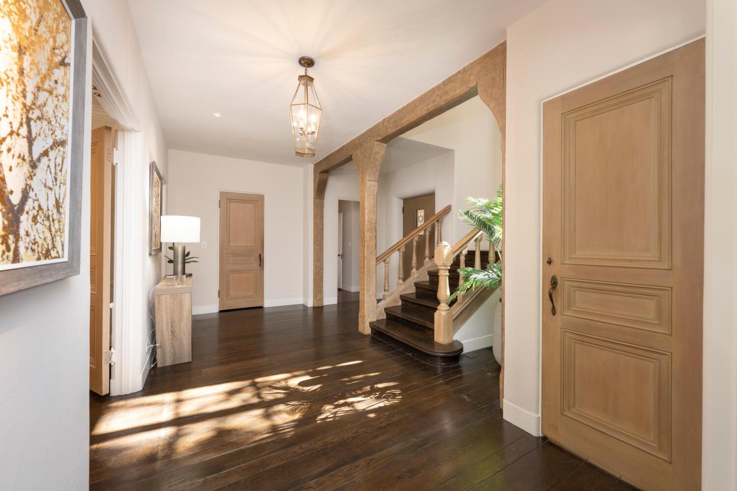841 Hayne Road Hillsborough, CA 94010 - Photo 20 of 78 a view of a hallway view with wooden floor and staircase