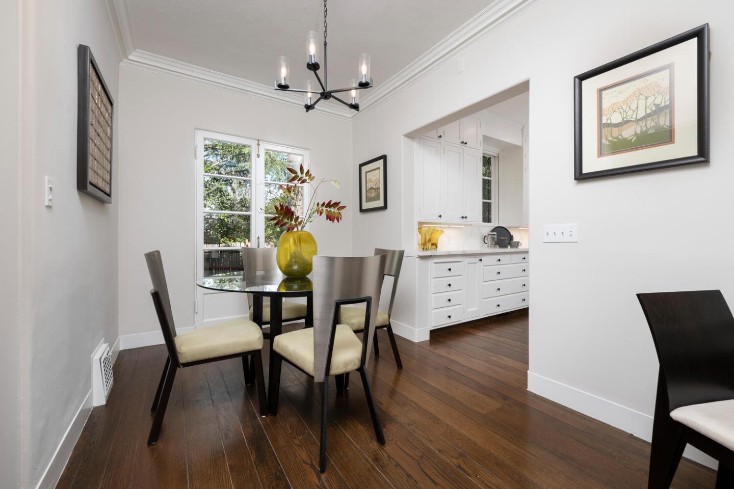 841 Hayne Road Hillsborough, CA 94010 - Photo 28 of 78 a view of a dining room with furniture and wooden floor