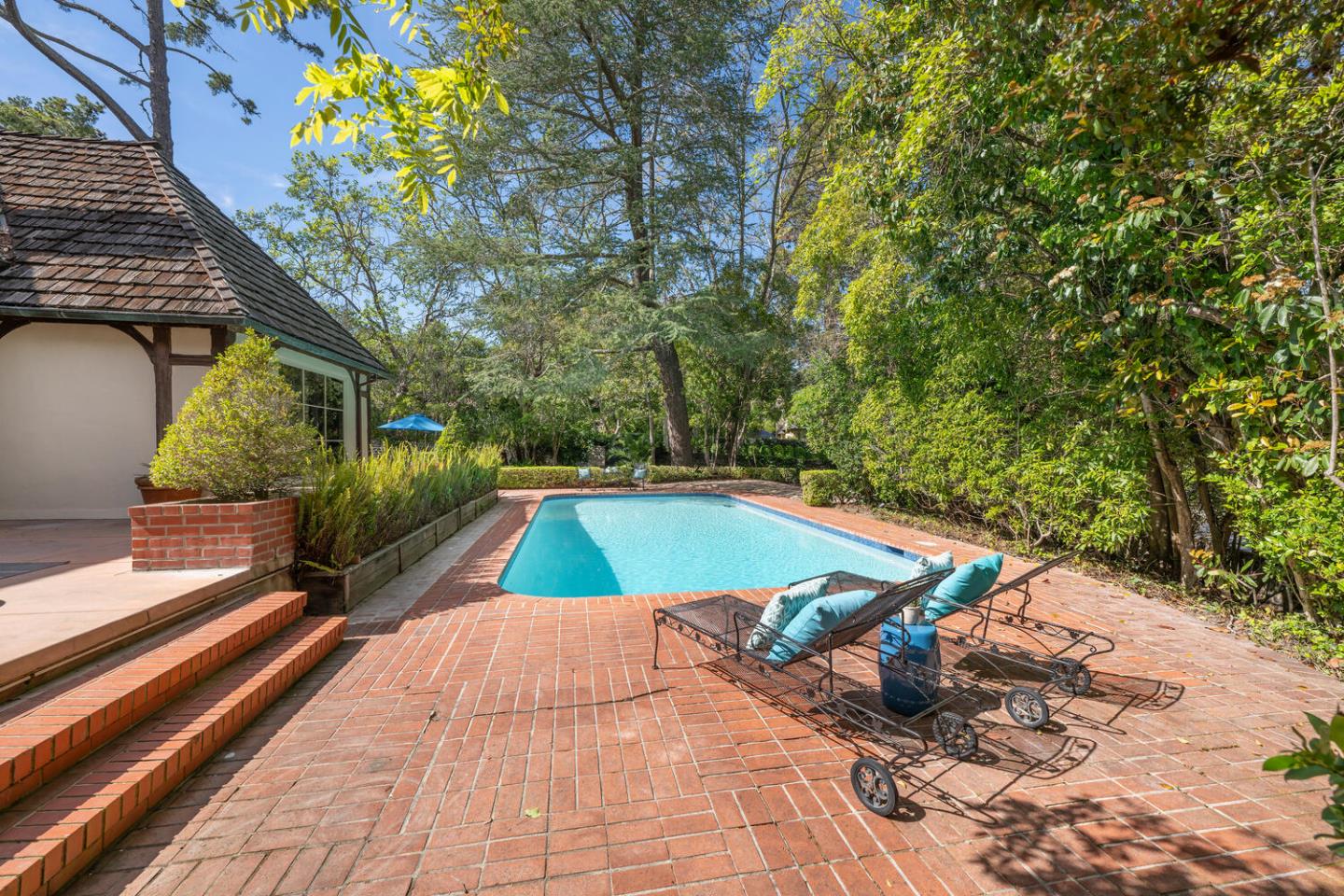 841 Hayne Road Hillsborough, CA 94010 - Photo 56 of 78 a view of swimming pool with chairs in patio