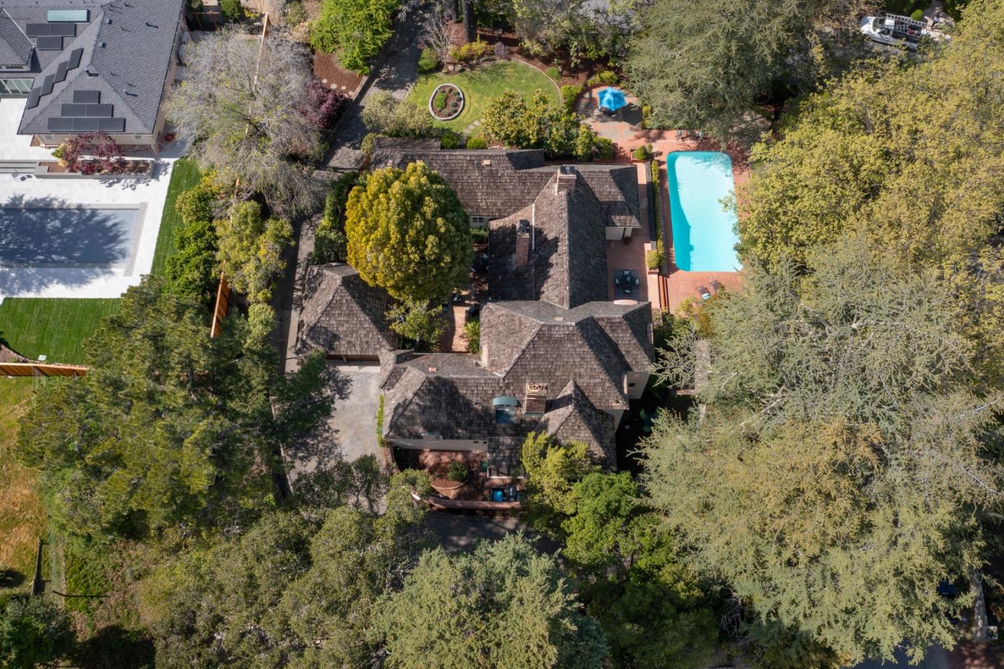 841 Hayne Road Hillsborough, CA 94010 - Photo 73 of 78 an aerial view of residential house with outdoor space