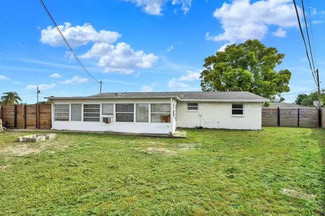 a view of a backyard with a garden