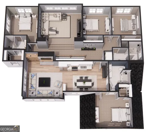 a kitchen with kitchen island stainless steel appliances granite countertop a stove and a sink