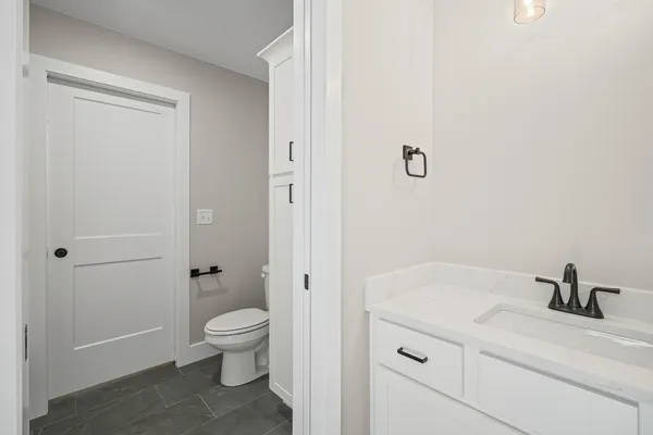 a bathroom with a sink a toilet and a shower