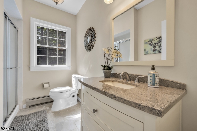 40 Heiser Road Port Murray, NJ 07865 - Photo 22 of 48 a bathroom with a granite countertop sink and a toilet