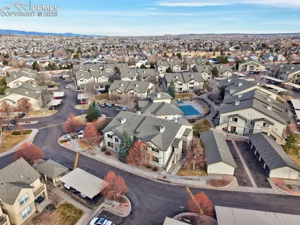 an aerial view of a city