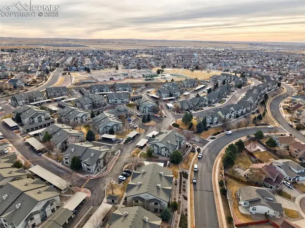 an aerial view of multiple house