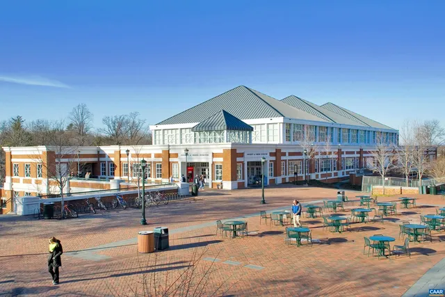 front view of a building with a street