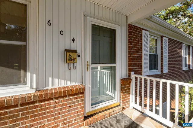a view of a porch with a chair