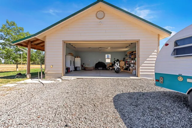 a view of an outdoor space and swimming pool