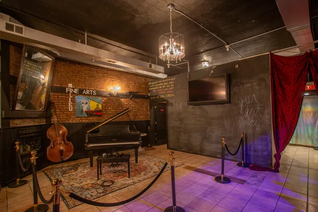 a room with furniture