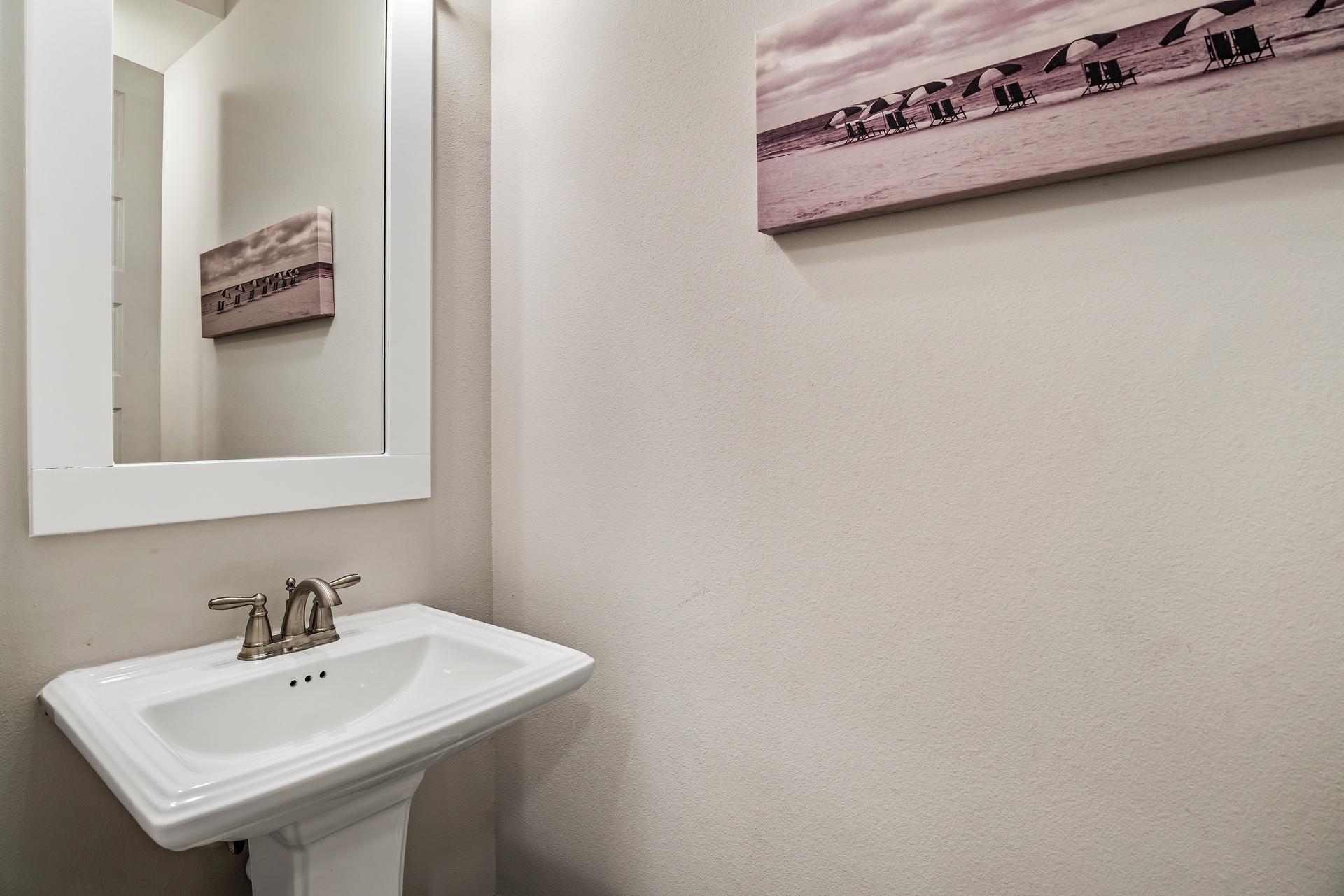 95 York Ln Inlet Beach, Unit B Inlet Beach, FL 32461 - Photo 14 of 28 a bathroom with a sink and a mirror