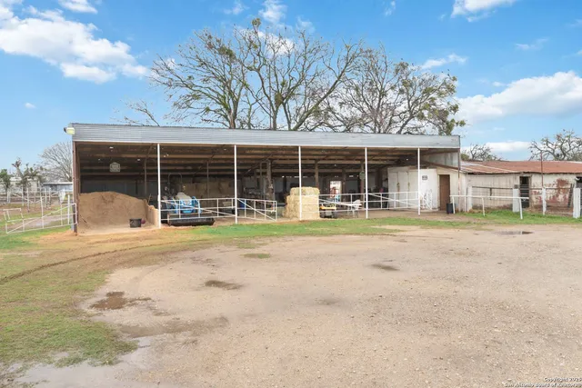 front view of a house with a patio