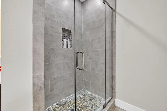 a bathroom with a shower