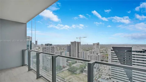 a view of a city from a balcony