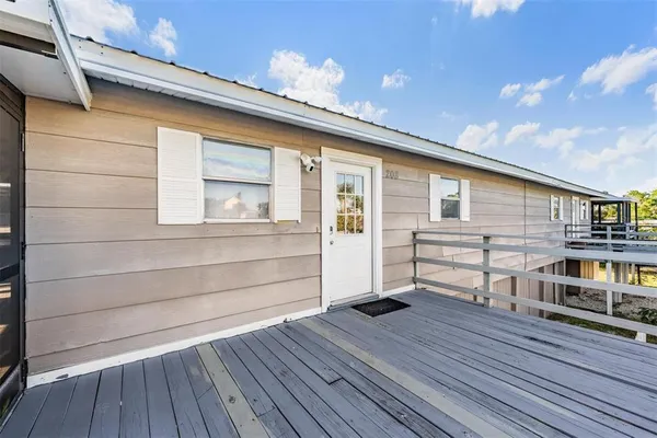a view of a house with a balcony