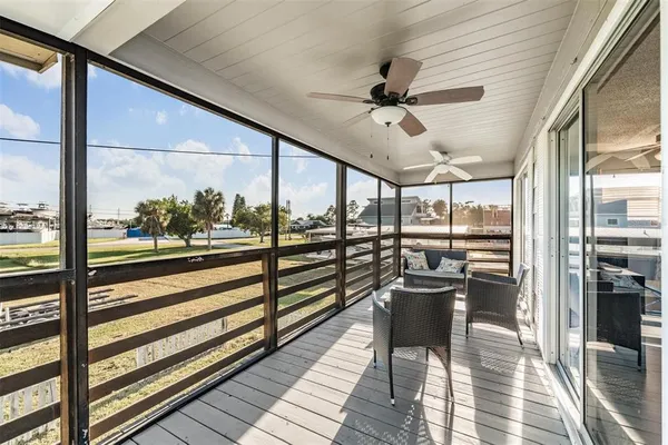 a view of a city from a balcony