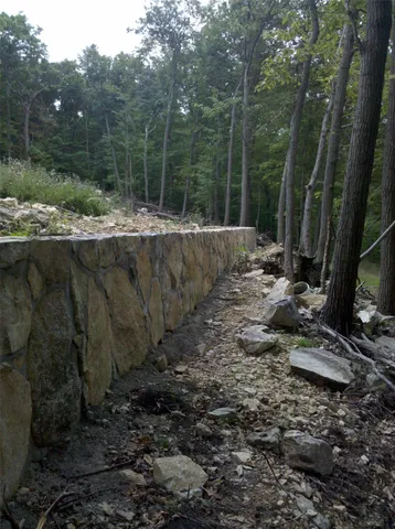 a view of a big yard with lots of green space