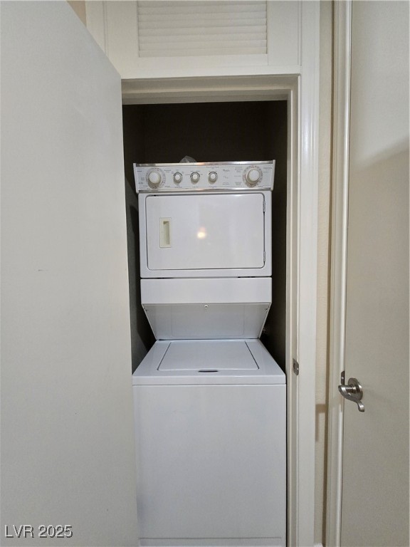20 Via Mantova, Unit 202 Henderson, NV 89011 - Photo 35 of 60 Laundry area featuring estacked washer and dryer