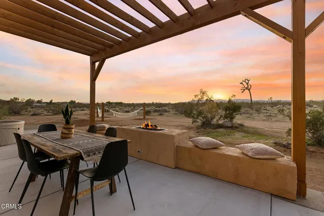 a view of a swimming pool with an ocean view