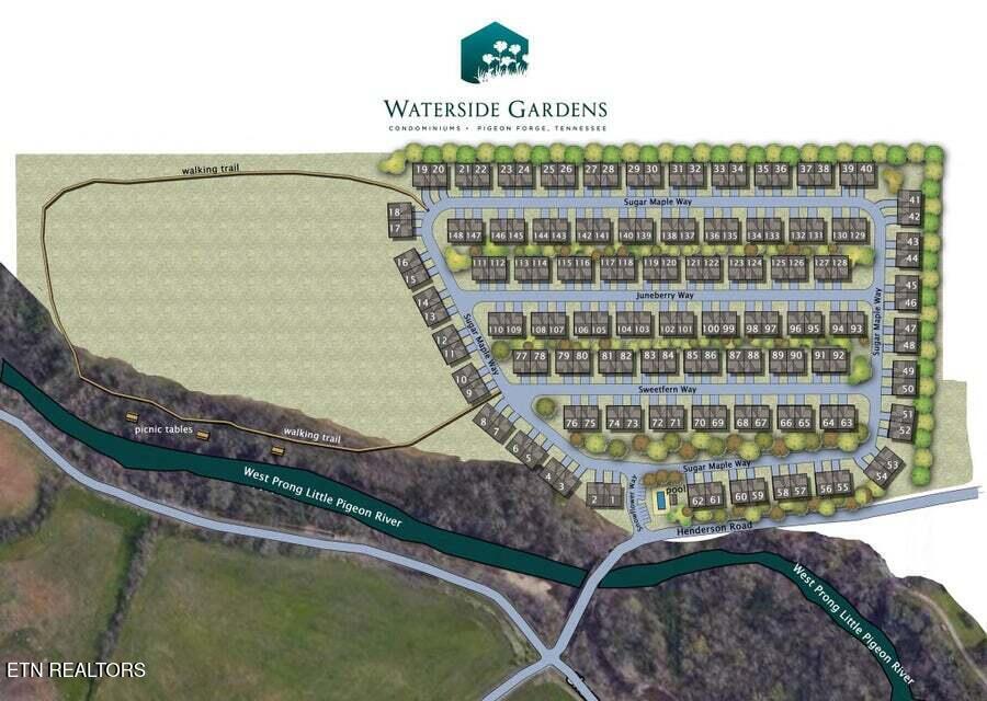 540 Henderson Road, Unit 26 Pigeon Forge, TN 37862 - Photo 2 of 41 Waterside Gardens Site Plan