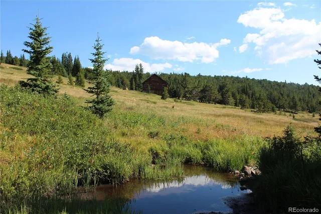 a view of lake with green space