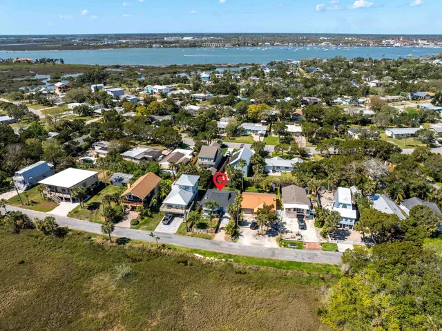 an aerial view of residential building with outdoor space
