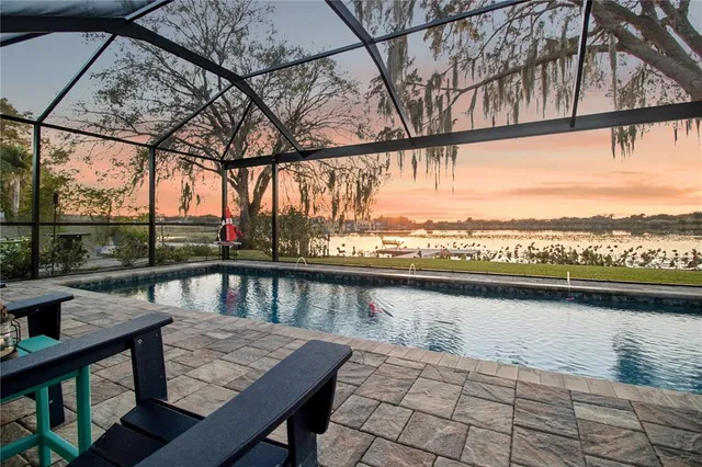a view of lake from balcony