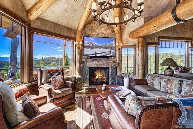 a kitchen with a sink and a large window