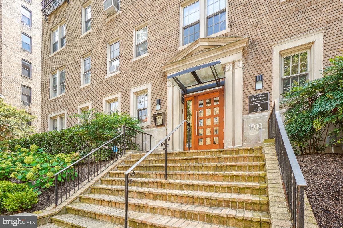 a view of a building with a window