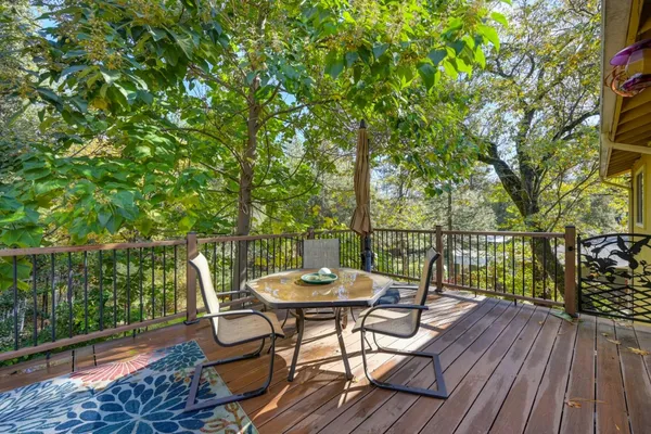 a backyard of a house with lots of green space