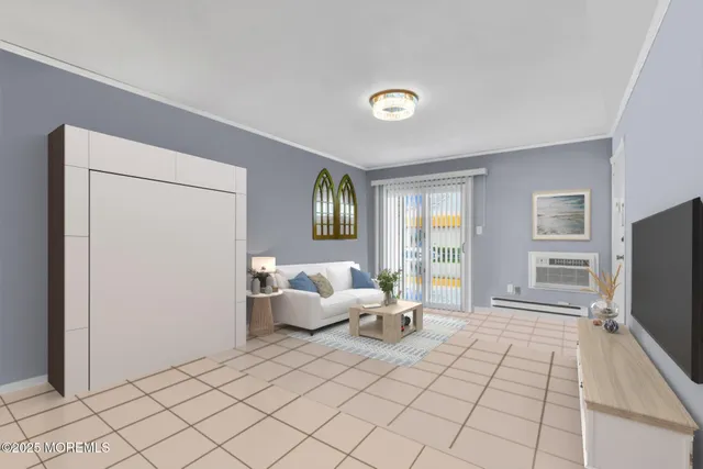 a living room with furniture