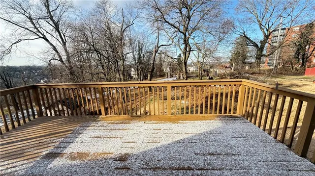 a view of a wooden bridge