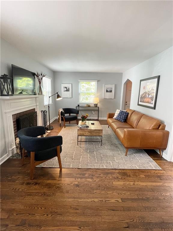 138 Mohawk Drive Pittsburgh, PA 15228 - Photo 3 of 24 a living room with furniture and a fireplace