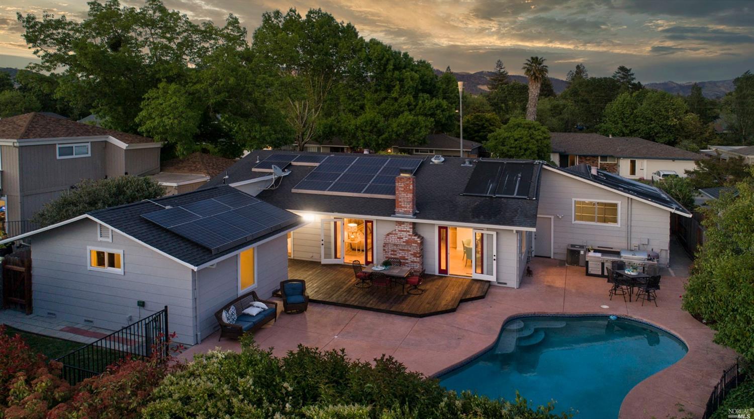 4020 Shadowhill Drive Santa Rosa, CA 95404 - Photo 1 of 1 an aerial view of a house with garden space and street view