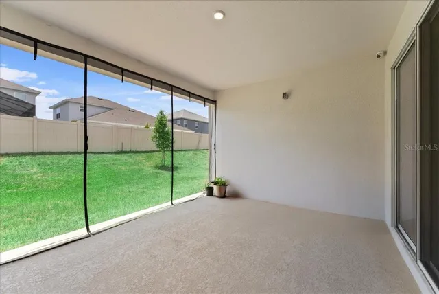 a view of a garden from window